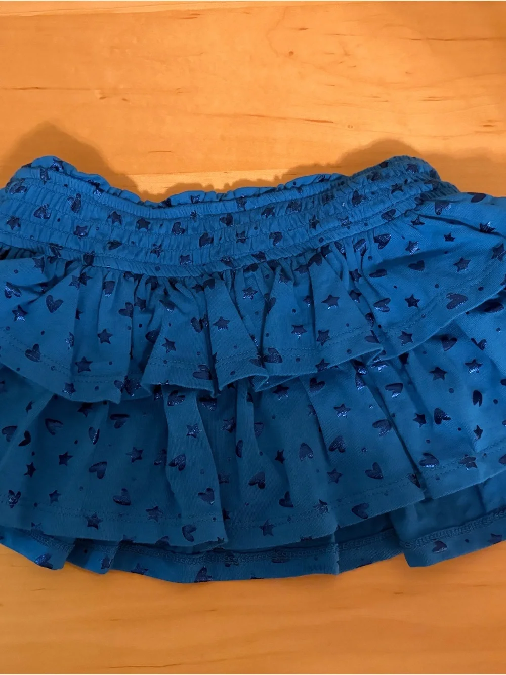 Girls Patriotic Bow Tee with Blue Star Skirt